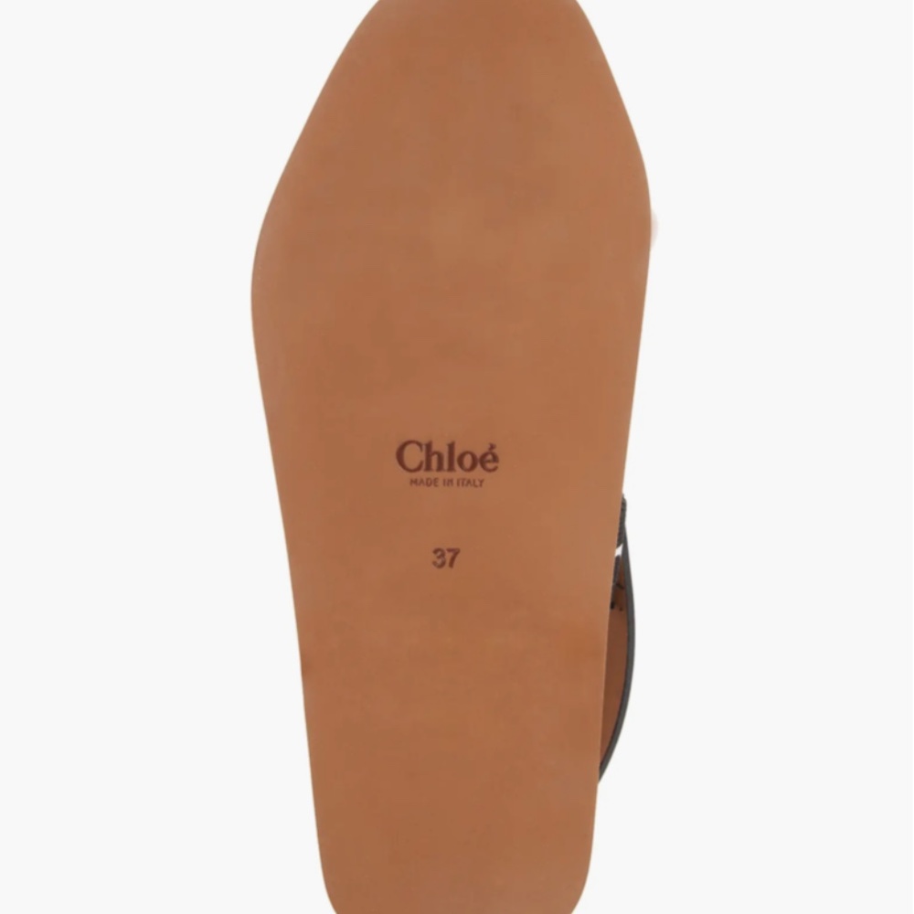 NIB $450 CHLOÉ Woody Logo Sandal (Women) in Black - size 40 EU / 10 US! - Picture 5 of 16